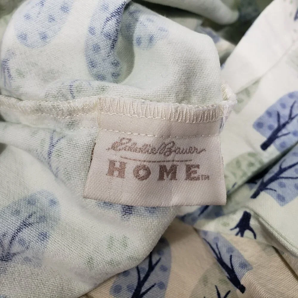 Eddie Bauer HOME Standard Flannel Pillow Case Tree Pattern / Blue Green